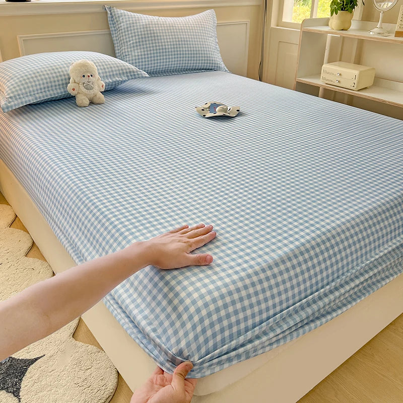 drap housse bleu