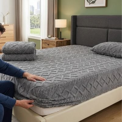 drap housse couleur gris