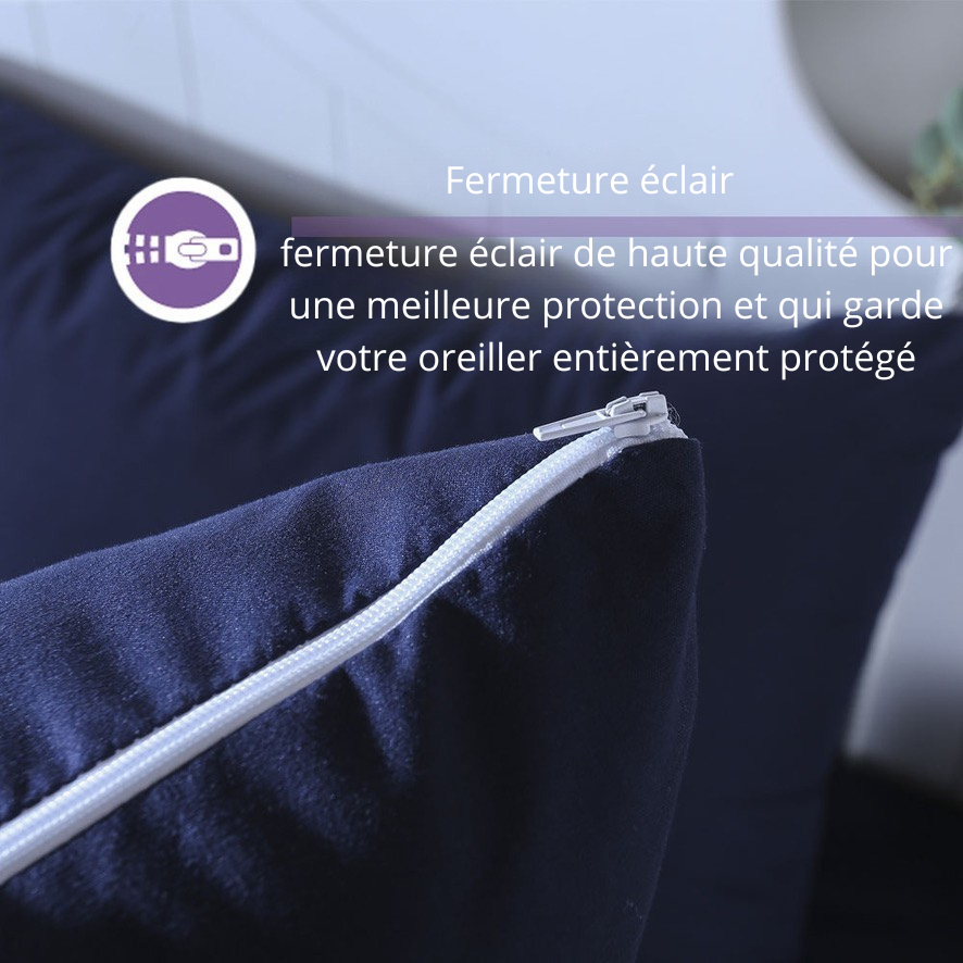 fermeture eclair haute qualité meilleur protection entierement oreiller