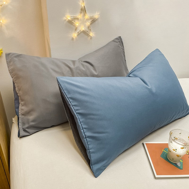 taie oreiller reversible couleur bleu gris